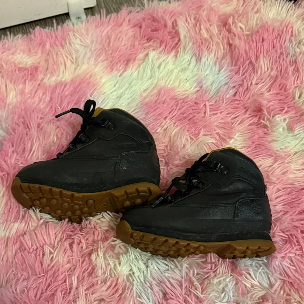 Timberland Kids Black and Tan Boots